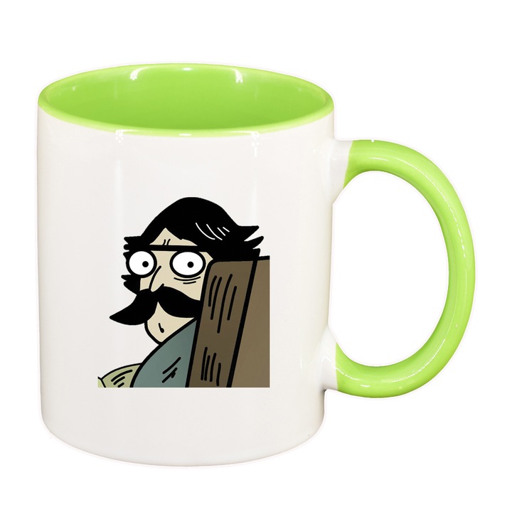 Cana Meme, interior verde deschis, 330ml, D1396