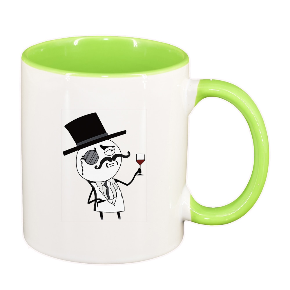 Cana Meme Funny, interior verde deschis, 330ml, D1399