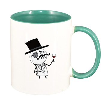 Cana Meme Funny, interior verde, 330ml, D1399 Cana Meme Funny, interior verde, 330ml, D1399