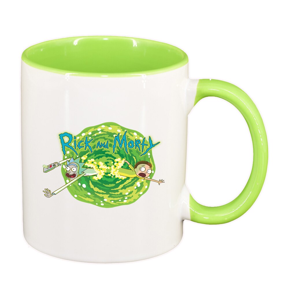 Cana Rick and Morty, interior verde deschis, 330ml, D1407