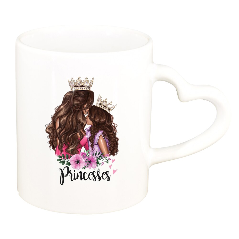 Cana Princess, Mama Copil, Fetita, alb, maner inima, 330ml, D1357