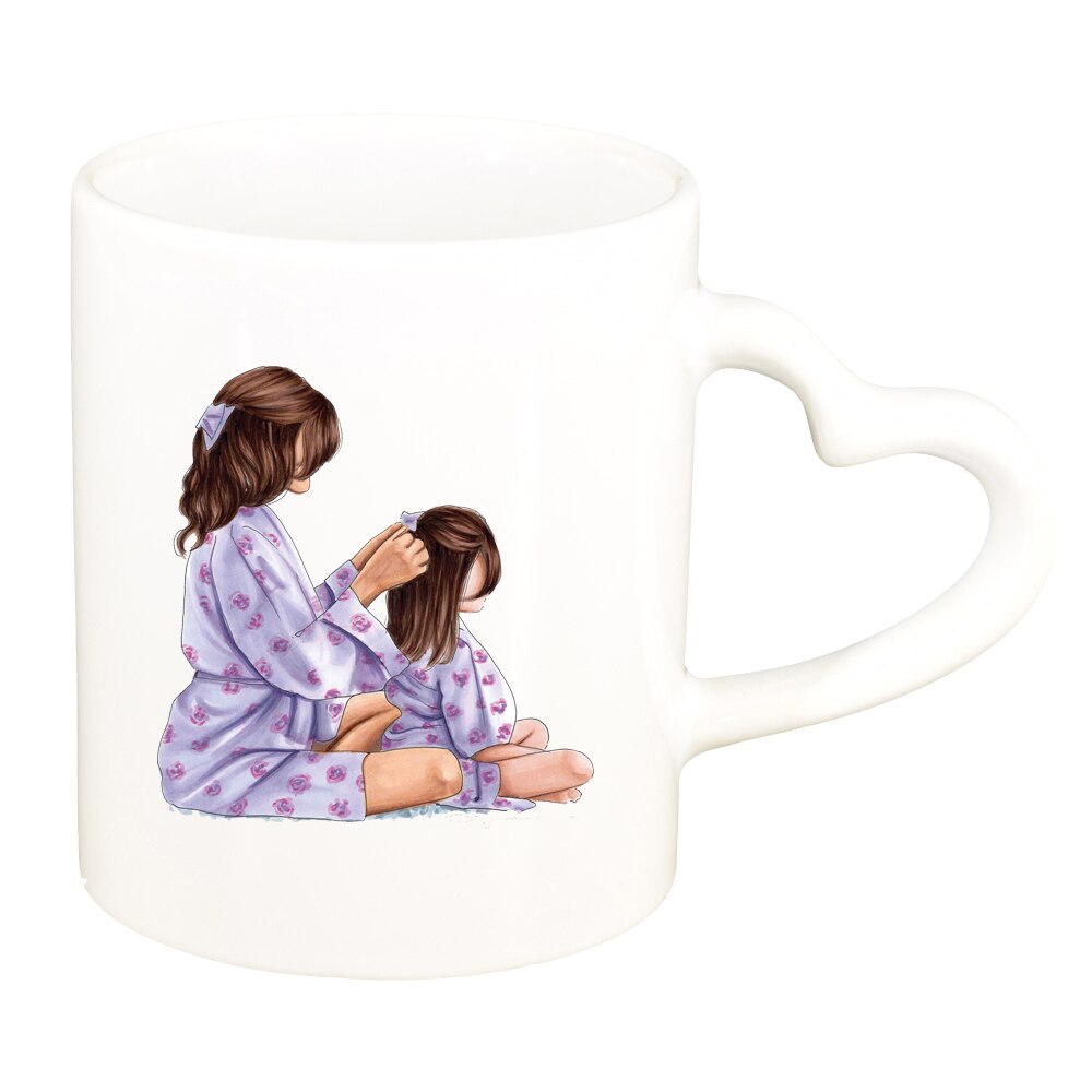 Cana Princess, Mama Copil, Fetita, alb, maner inima, 330ml, D1358