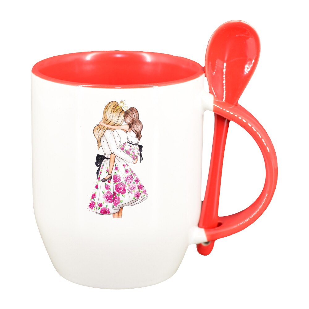 Cana Princess, Mama Copil, Fetita cu lingurita, interior rosu, 330ml, D1359