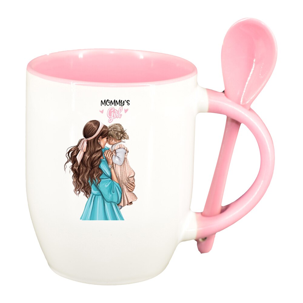 Cana Princess, Mama Copil, Fetita cu lingurita, interior roz, 330ml, D1360