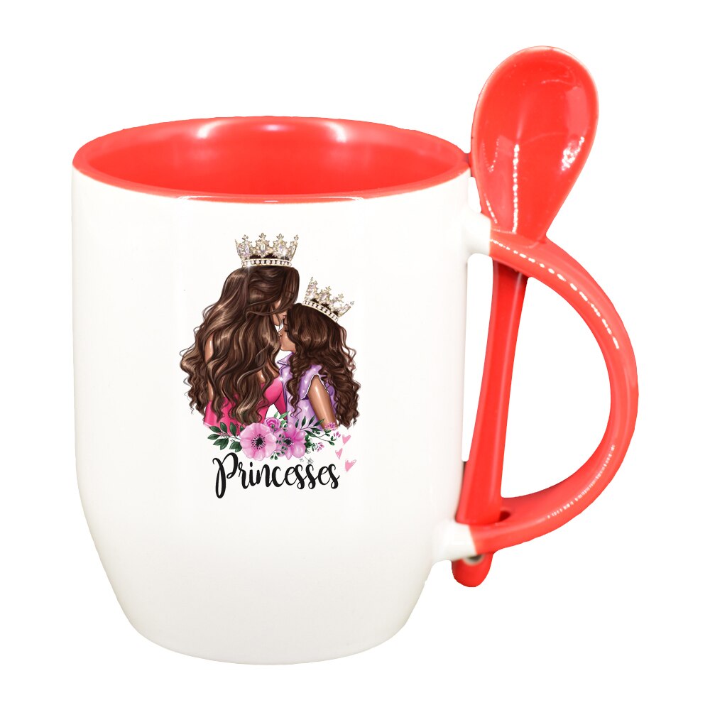 Cana Princess, Mama Copil, Fetita cu lingurita, interior rosu, 330ml, D1357