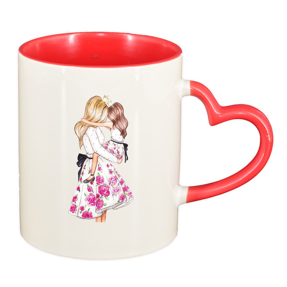 Cana Princess, Mama Copil, Fetita, interior rosu, maner inima, 330ml, D1359