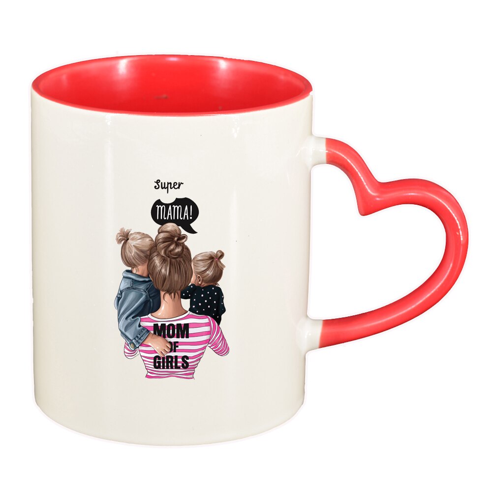 Cana Princess, Mama Copil, Super Mama, interior rosu, maner inima, 330ml, D1362