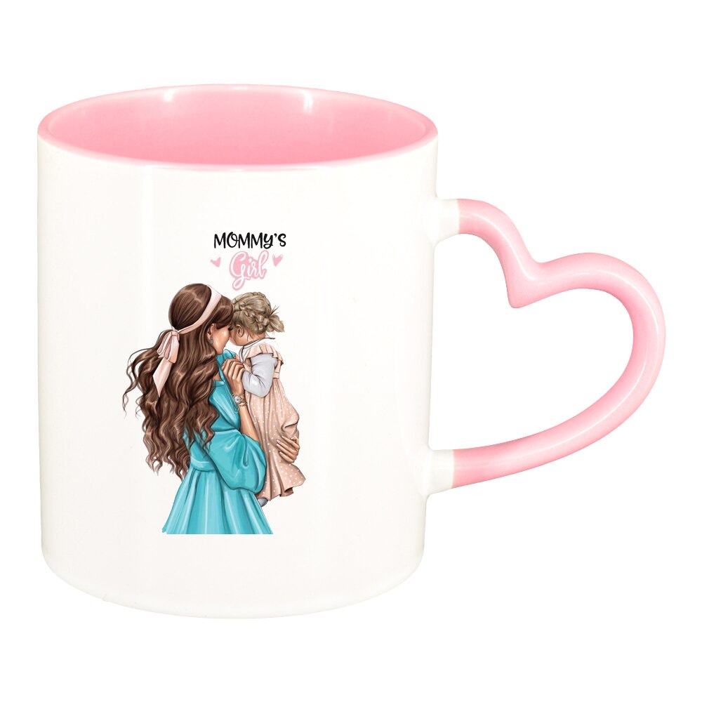 Cana Princess, Mama Copil, Fetita, interior roz, maner inima, 330ml, D1360