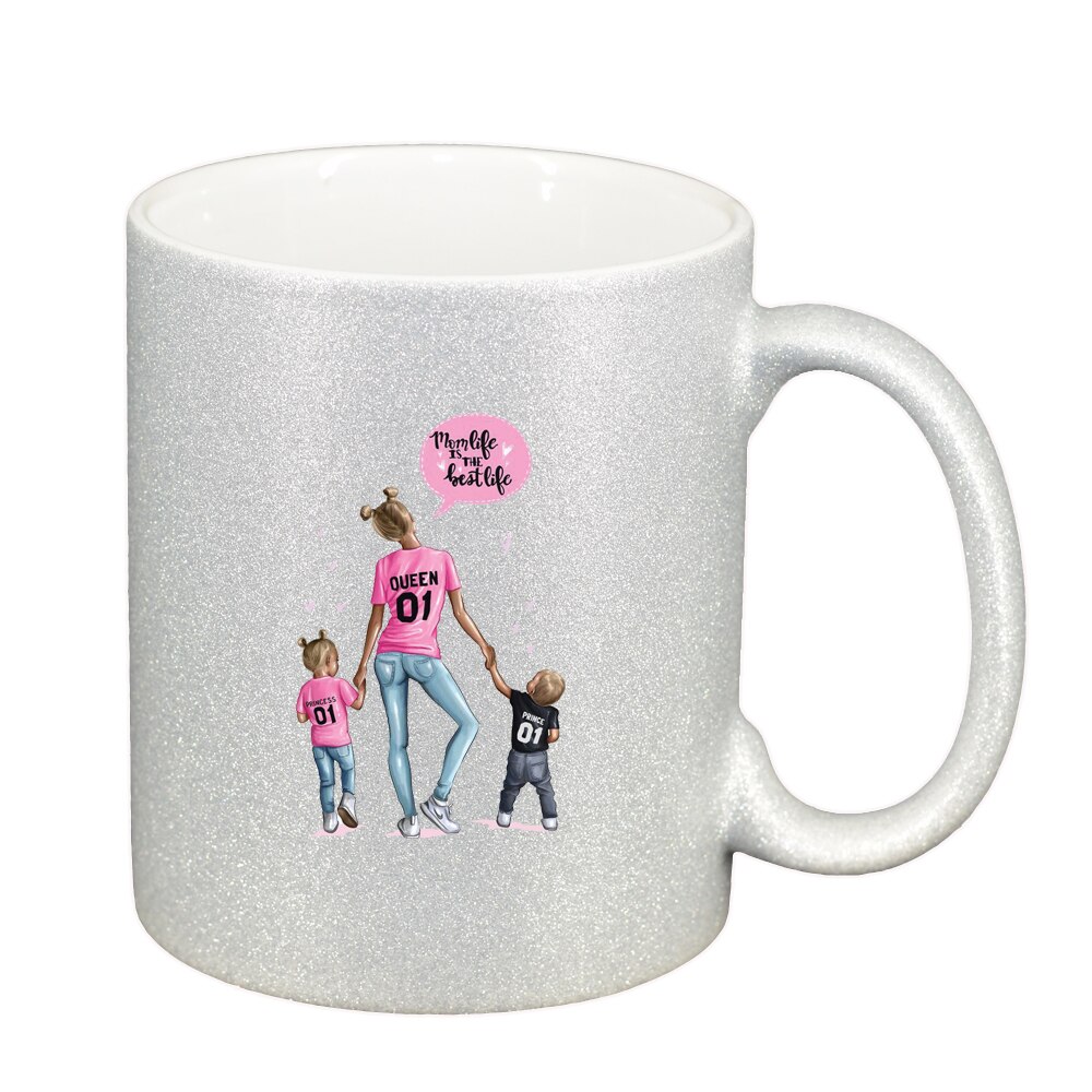 Cana Princess, Mama Copil, Mom's Life, argintiu sidefata glitter, 330ml, D1363