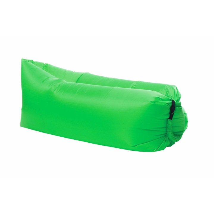 Въздушен матрак тип шезлонг Urban Trends Lazy Bag, За плаж / басейн, Бързо надуване без помпа, Чанта за съхранение, Зелен