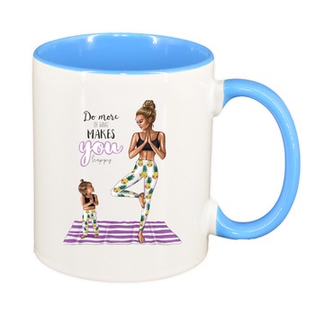 Cana Princess, Mama Copil, Fetita, interior albastru, 330ml, D1366 Cana Princess, Mama Copil, Fetita, interior albastru, 330ml, D1366