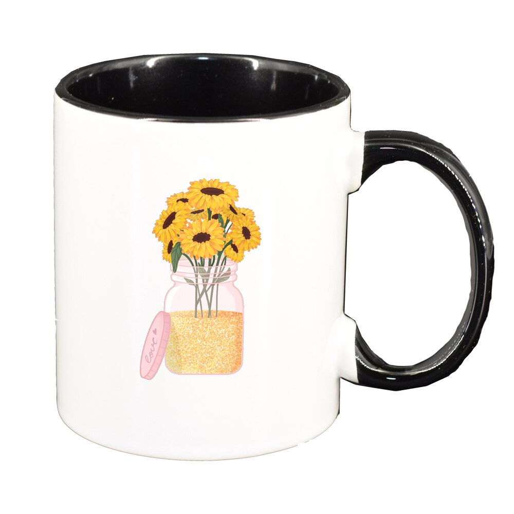 Cana SunFlower, interior negru, 330ml, D1372