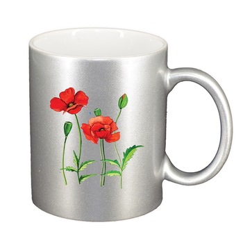 Cana Poppy Flower, argintiu sidefata, 330ml, D1371 Cana Poppy Flower, argintiu sidefata, 330ml, D1371