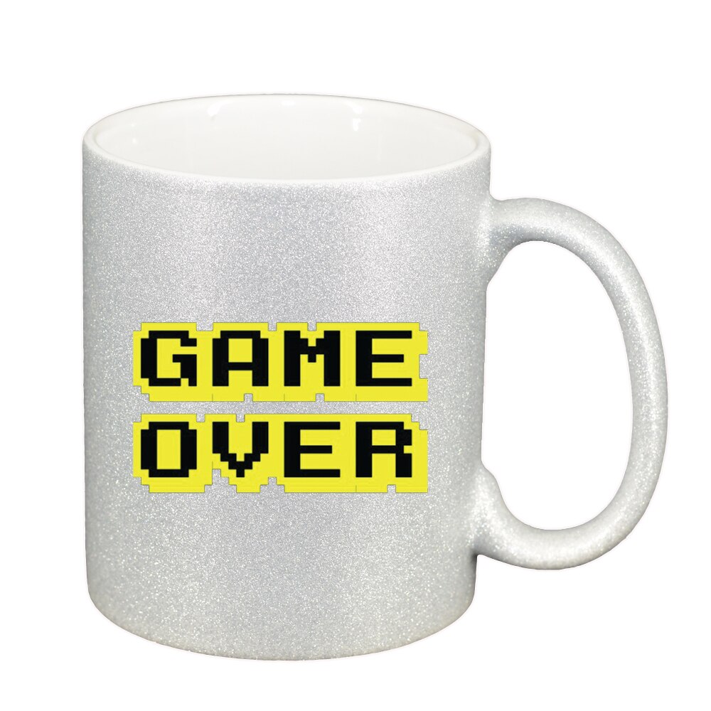 Cana Gamer, Game Over, argintiu sidefata glitter, 330ml, D1376