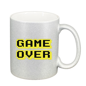 Cana Gamer, Game Over, argintiu sidefata glitter, 330ml, D1376 Cana Gamer, Game Over, argintiu sidefata glitter, 330ml, D1376