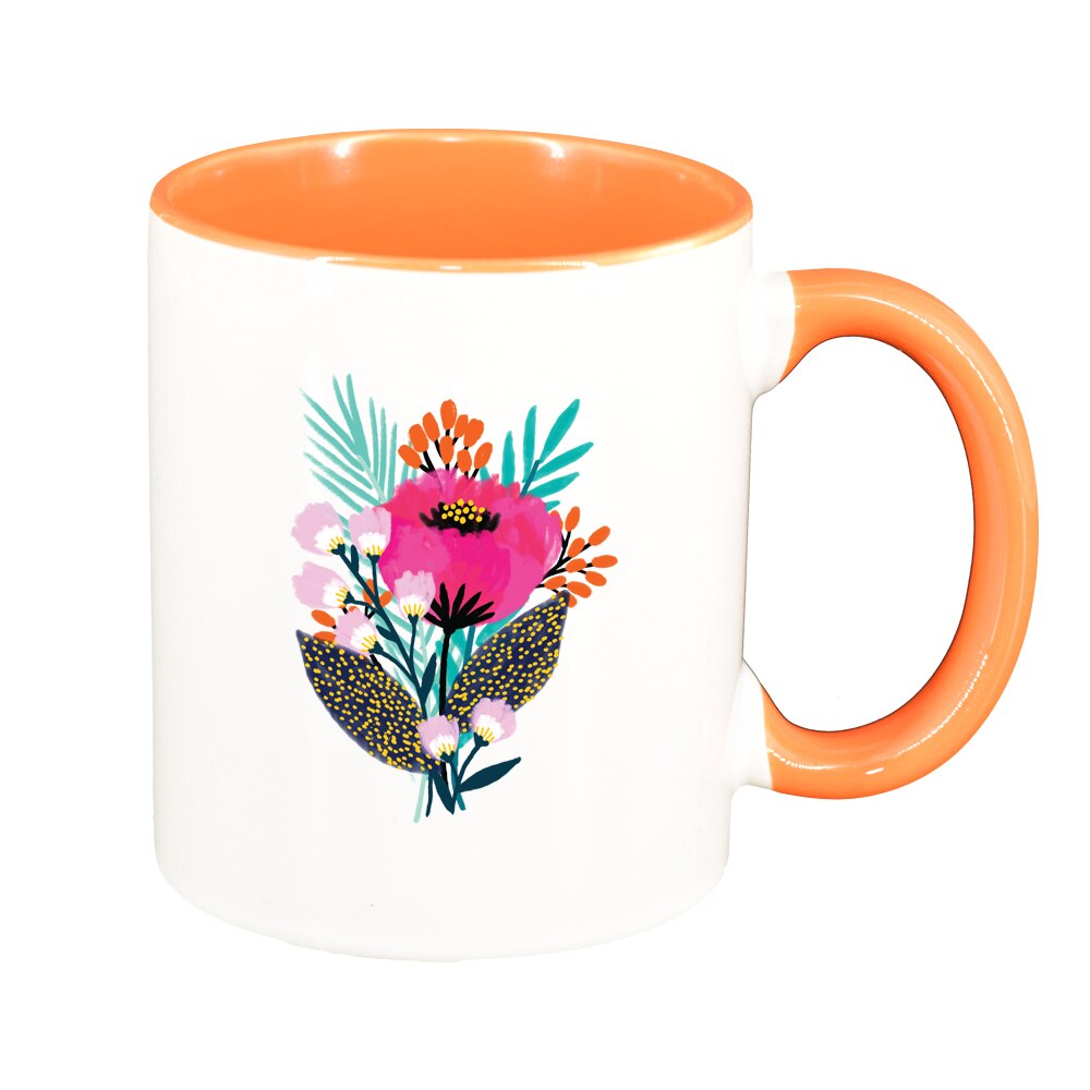 Cana Pastel Color Flower, interior portocaliu, 330ml, D1373