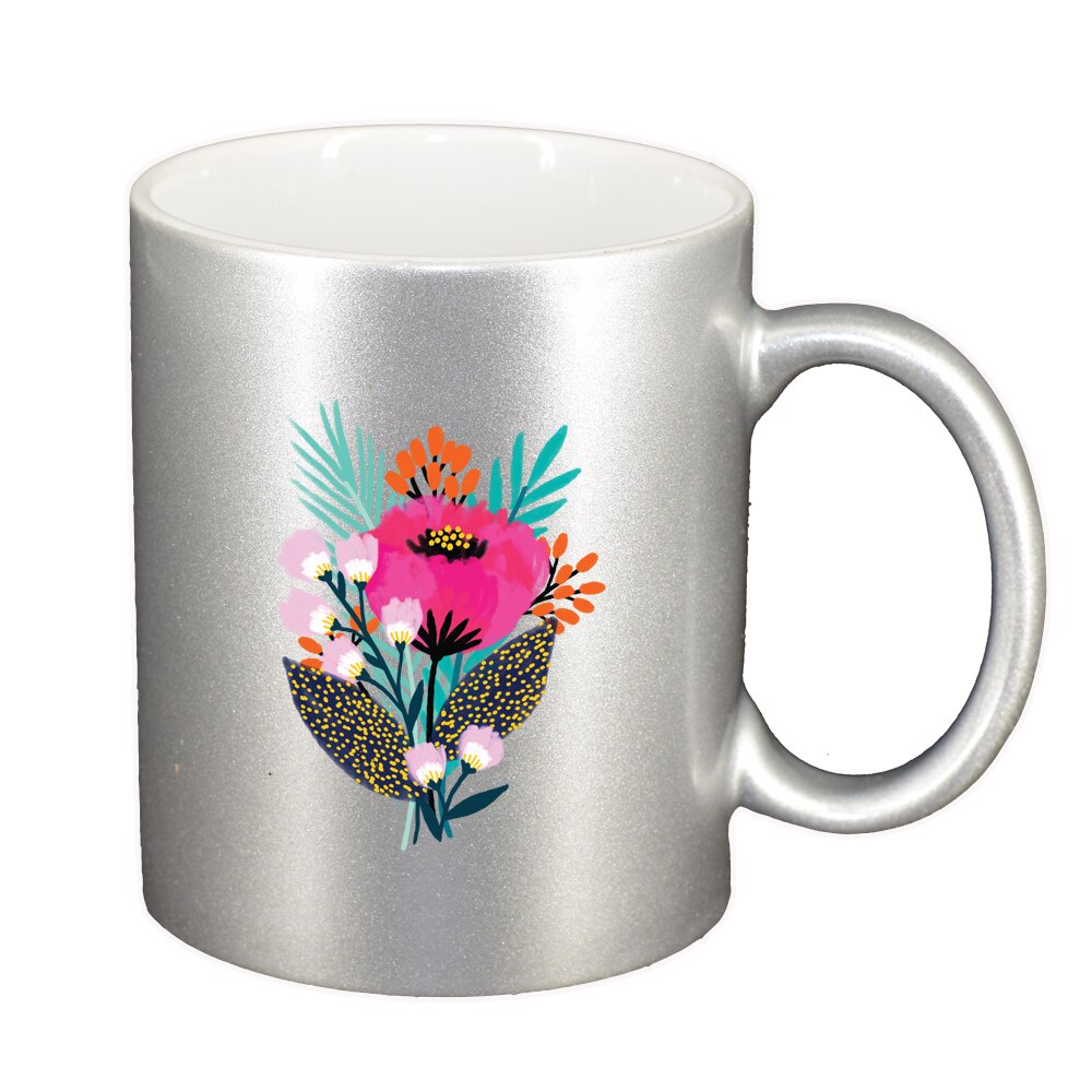 Cana Pastel Color Flower, argintiu sidefata, 330ml, D1373