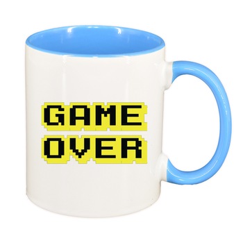 Cana Gamer, Game Over, interior albastru, 330ml, D1376 Cana Gamer, Game Over, interior albastru, 330ml, D1376