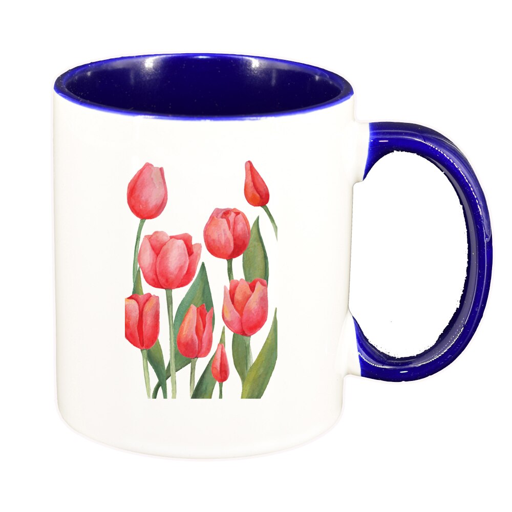 Cana Red Roses, interior albastru inchis, 330ml, D1374