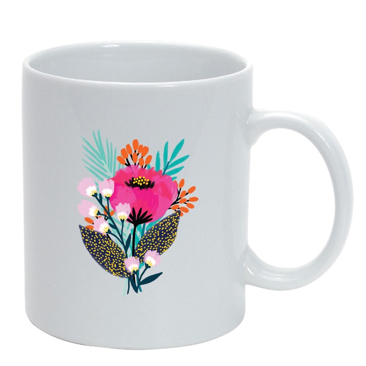 Cana Pastel Color Flower, alb, 330ml, D1373