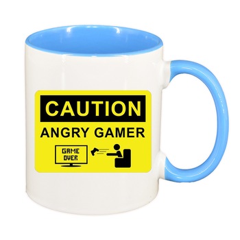 Cana Gamer, Game Over, interior albastru, 330ml, D1377 Cana Gamer, Game Over, interior albastru, 330ml, D1377