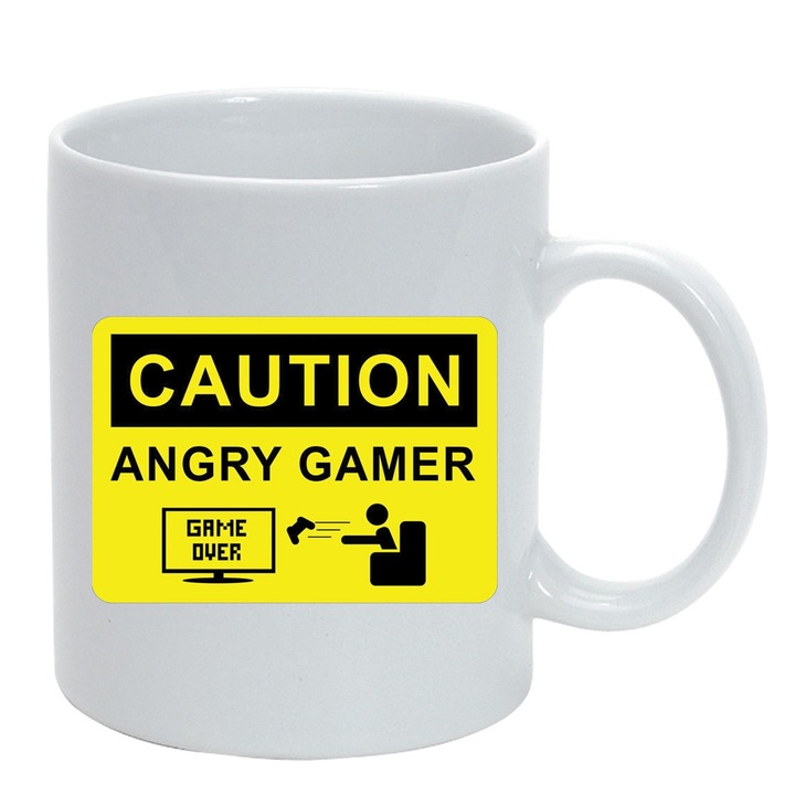 Cana Gamer, Game Over, alb, 330ml, D1377