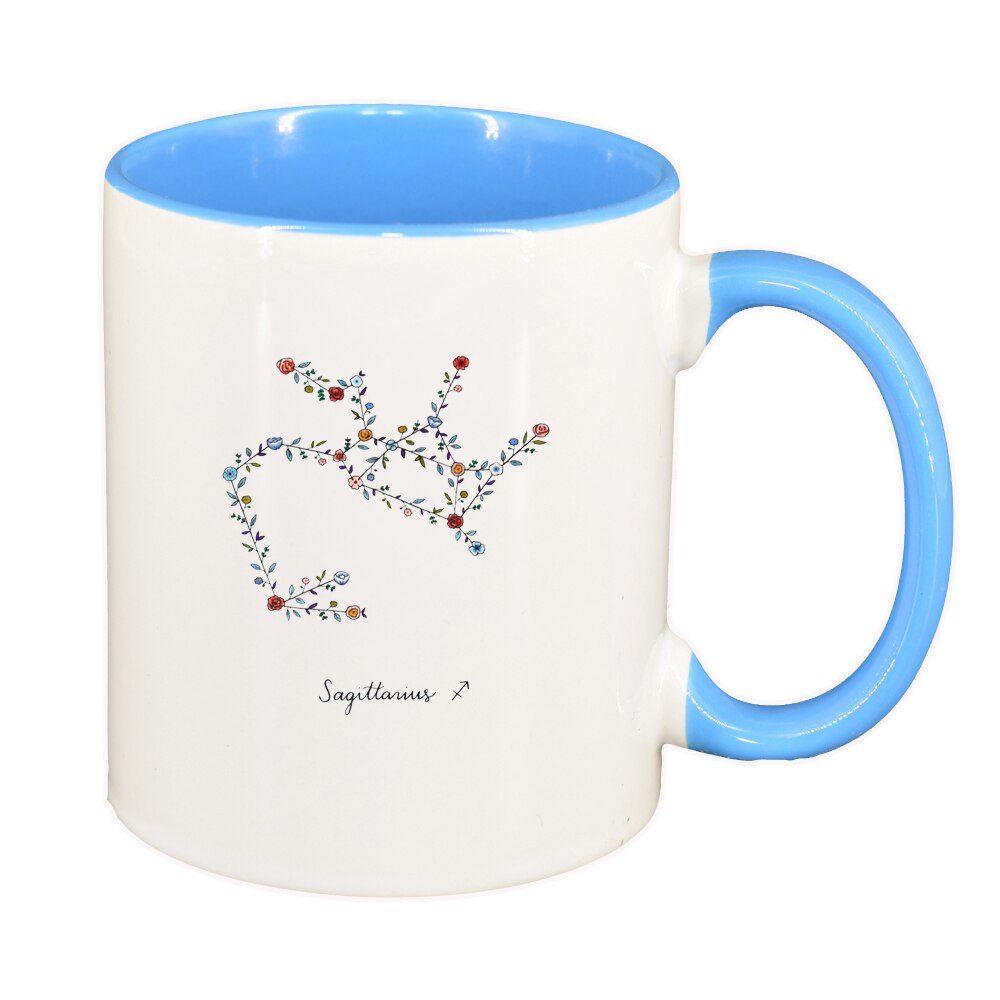 Cana Zodiac, Sagittarius, interior albastru, 330ml, D1380