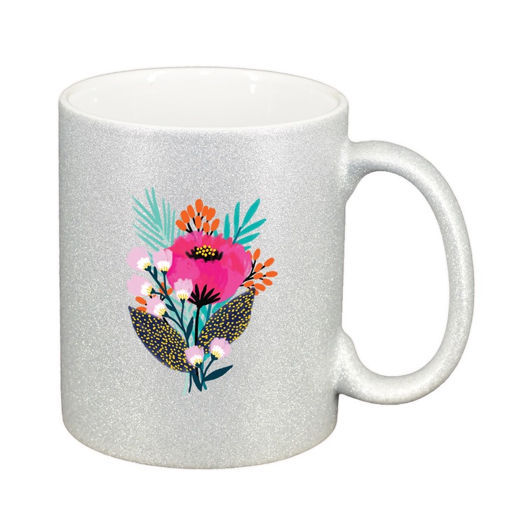 Cana Pastel Color Flower, argintiu sidefata glitter, 330ml, D1373