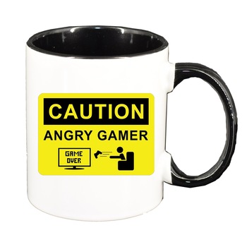Cana Gamer, Game Over, interior negru, 330ml, D1377 Cana Gamer, Game Over, interior negru, 330ml, D1377