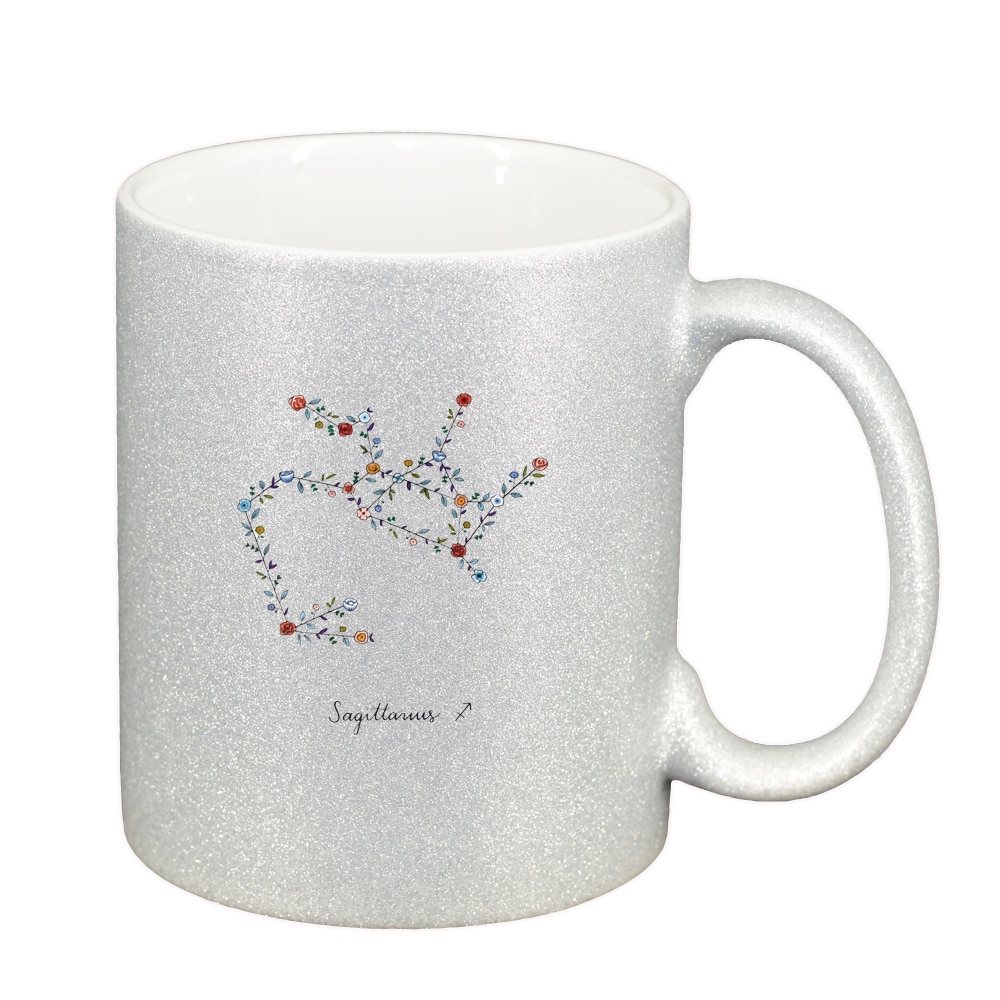 Cana Zodiac, Sagittarius, argintiu sidefata glitter, 330ml, D1380