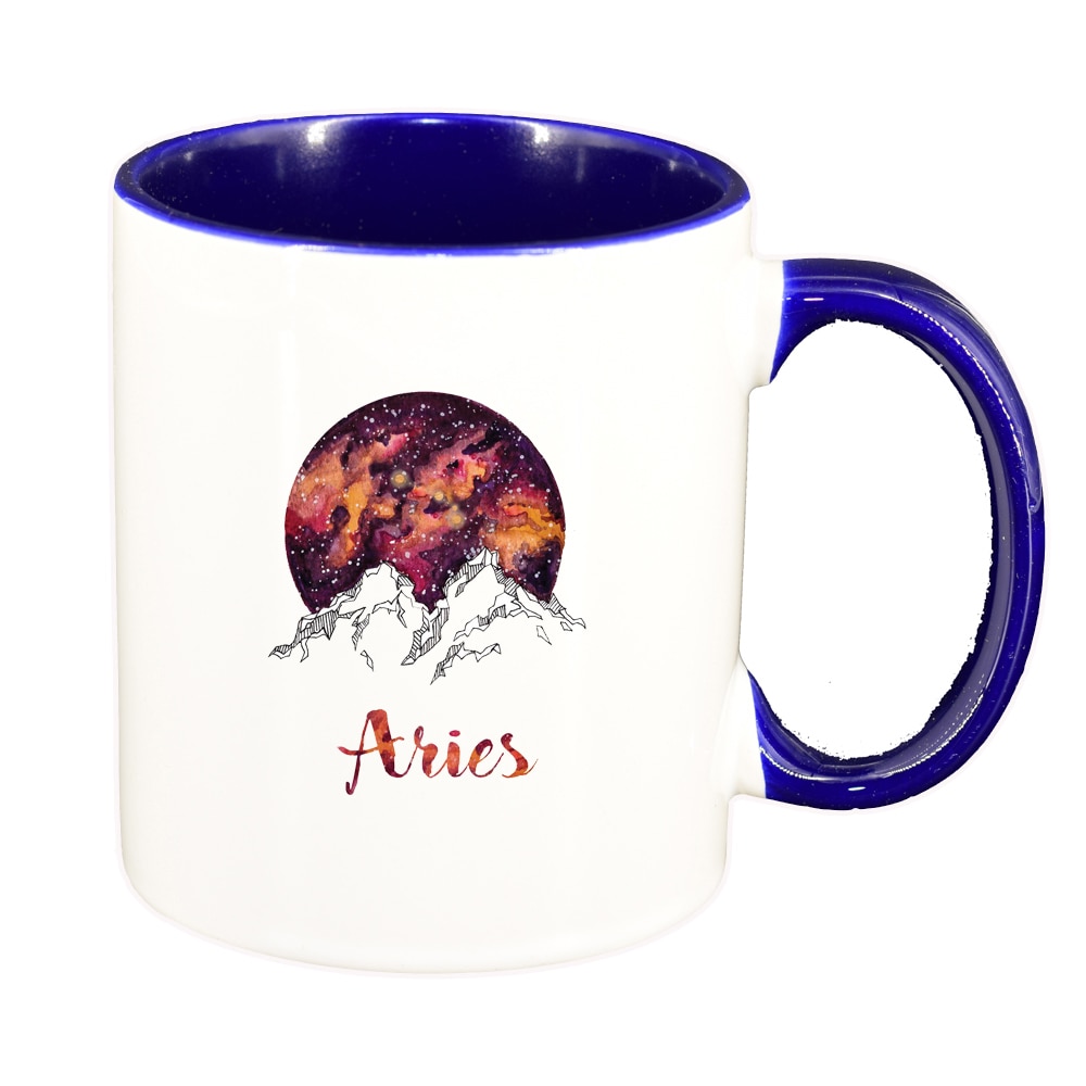 Cana Zodiac, Aquarius, interior albastru inchis, 330ml, D1384