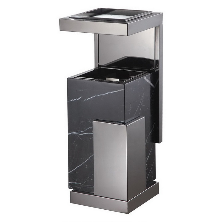 Cos de gunoi cu scrumiera, Negru, SMH94315B, 30 L