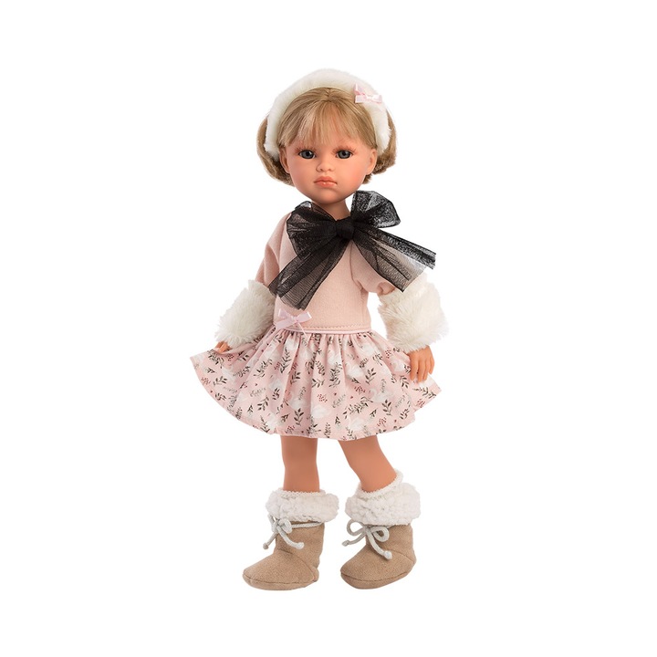 Papusa Llorens, Daniela, cu fundita neagra, 37 cm