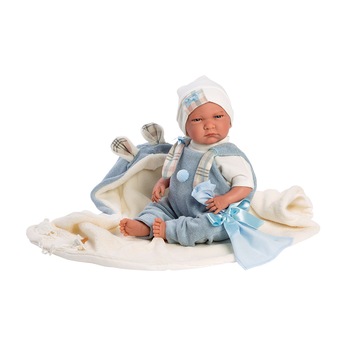 Papusa Llorens, Lalo, 42 cm, cu paturica, cu sunete Papusa Llorens, Lalo, 42 cm, cu paturica, cu sunete