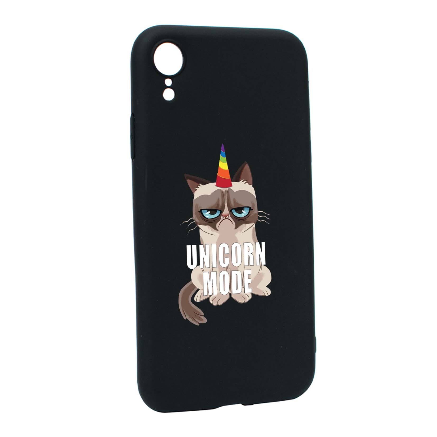 Husa Apple iPhone XR, Meme - Gumpy Unicorn Mode, rezistenta la uzura, anti-alunecare, din silicon Premium, B654