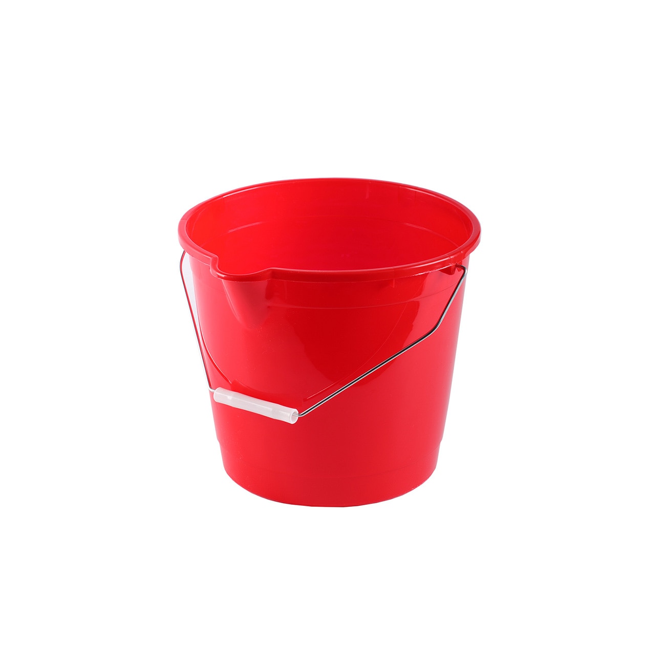 Galeata rotunda, 10 litri, maner metalic , rosie