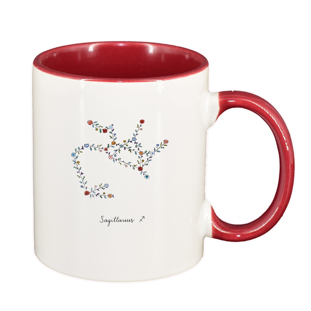 Cana Zodiac, Sagittarius, interior rosu-inchis, 330ml, D1380