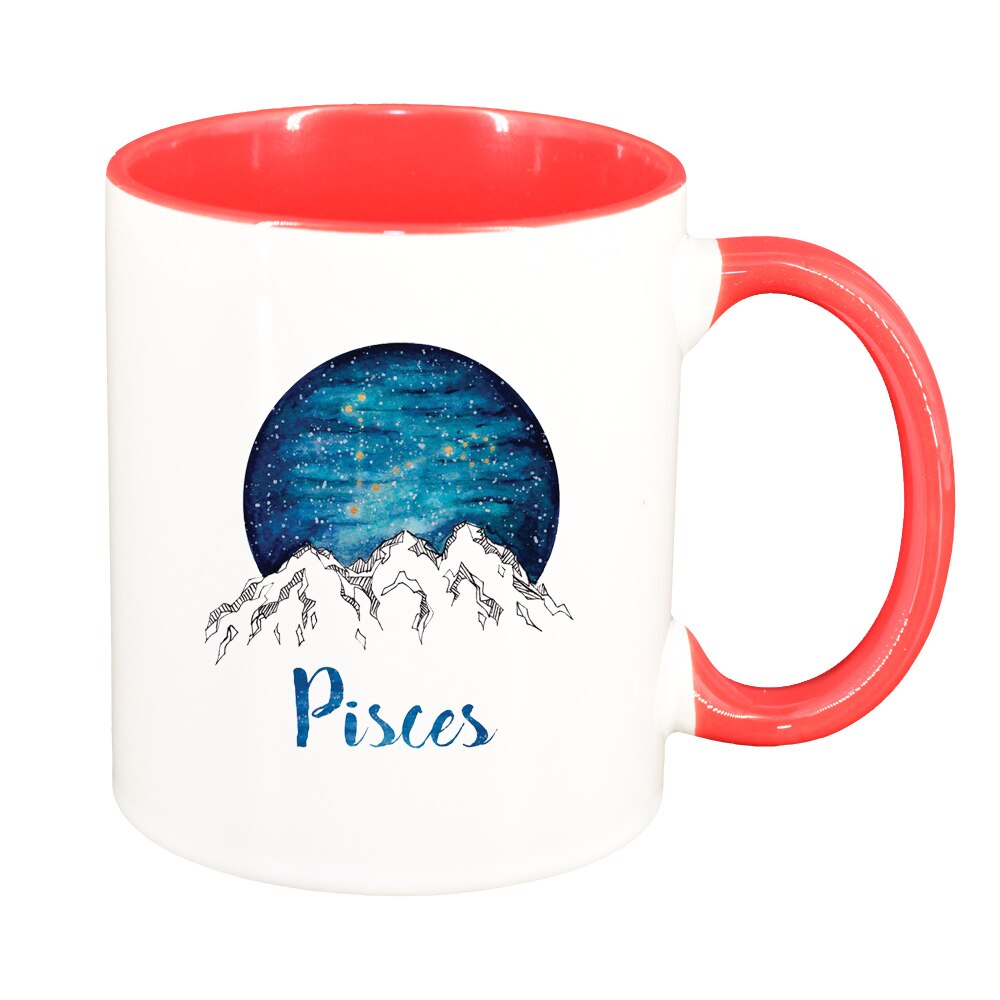 Cana Zodiac, Pisces, interior rosu, 330ml, D1387