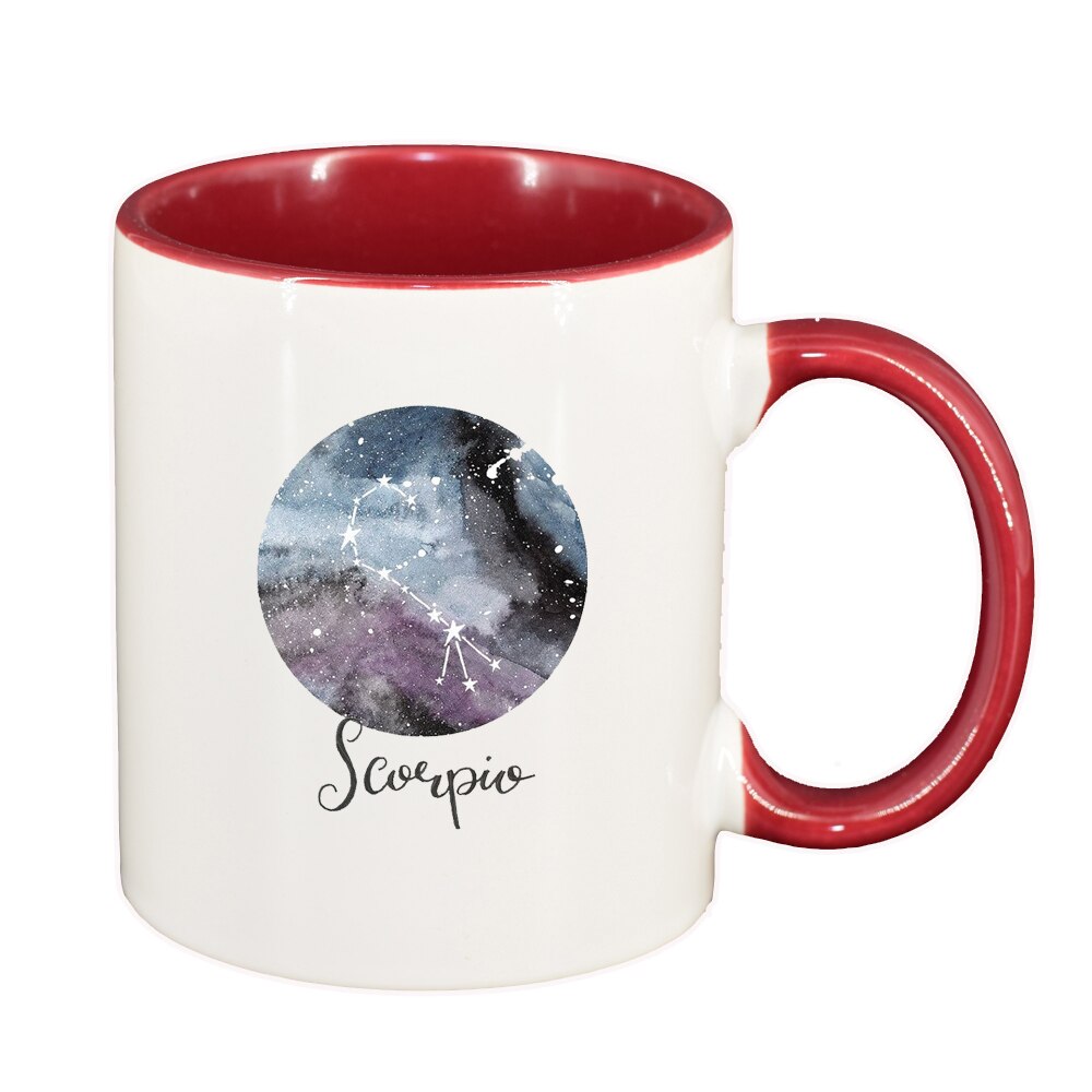 Cana Zodiac, Scorpio, interior rosu-inchis, 330ml, D1389