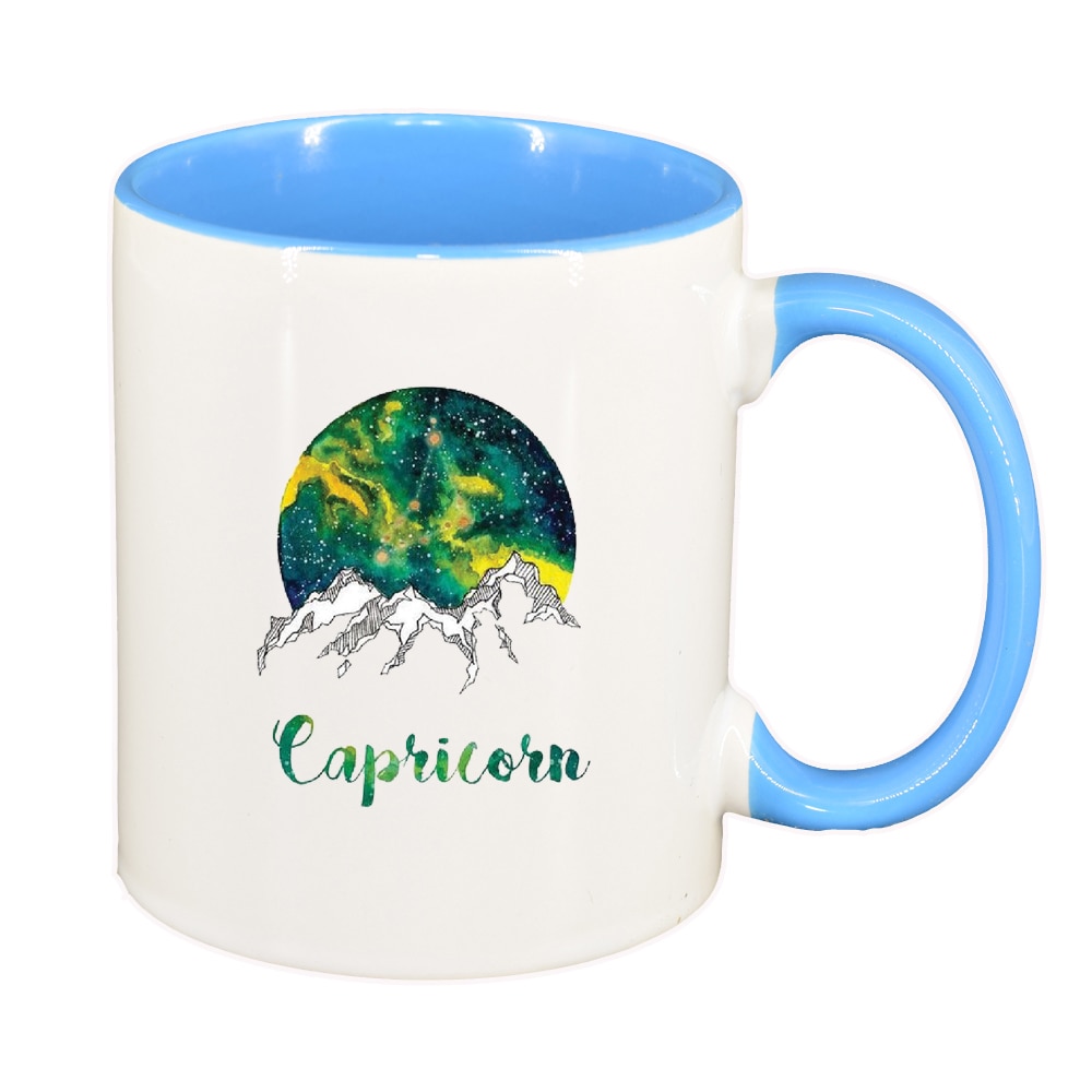 Cana Zodiac, Capricorn, interior albastru, 330ml, D1392