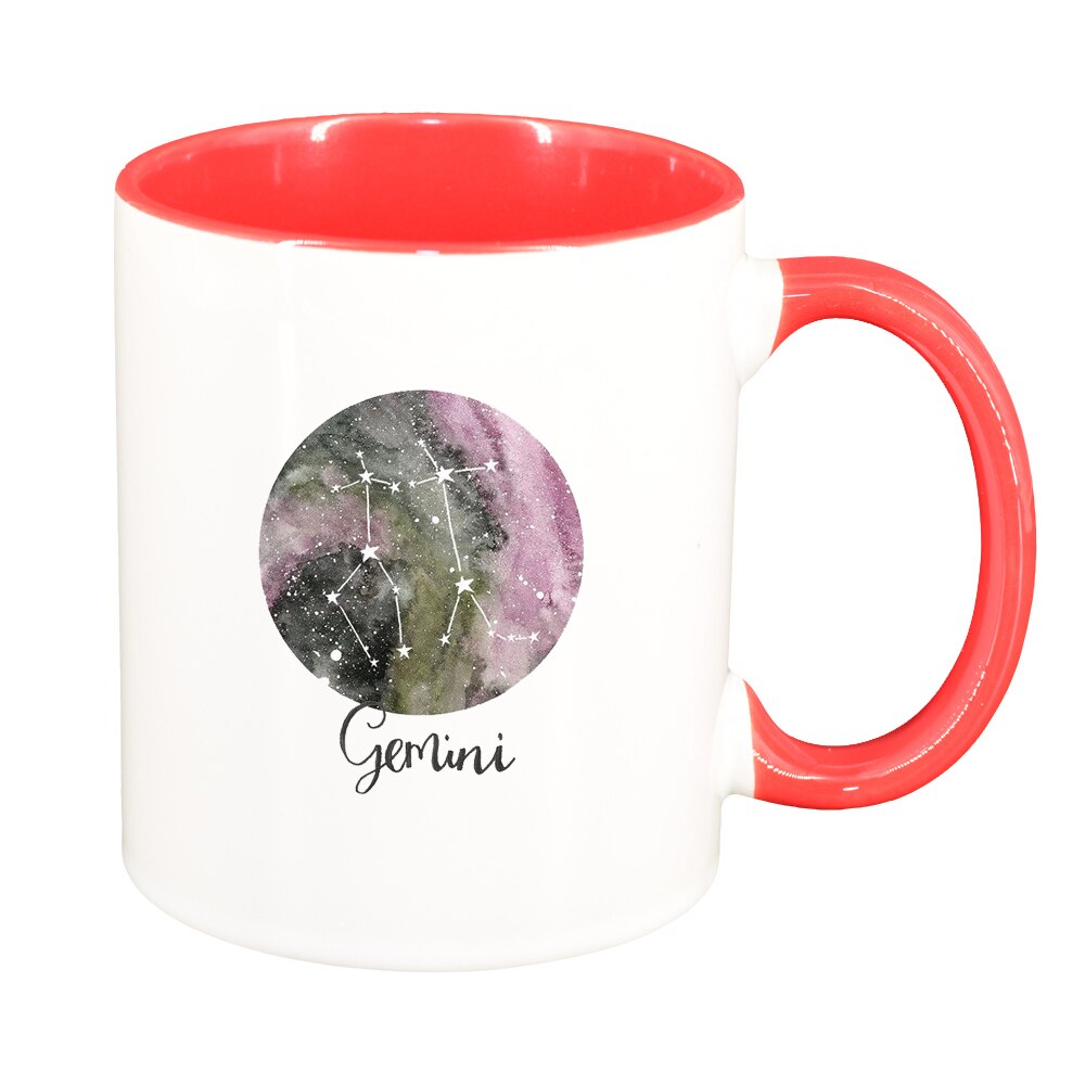 Cana Zodiac, Gemini, interior rosu, 330ml, D1390