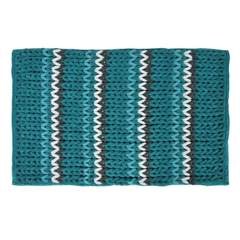 Covor de baie, Zola,turcoaz in dungi, 50x80cm Covor de baie, Zola,turcoaz in dungi, 50x80cm