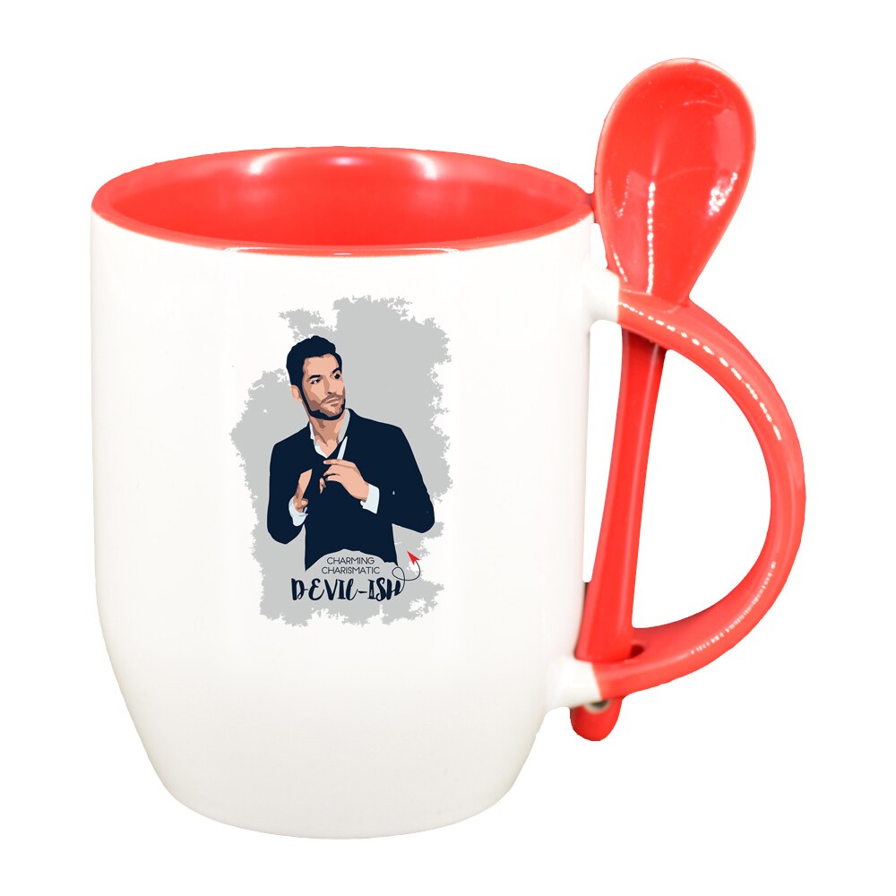 Cana Lucifer, Movie cu lingurita, interior rosu, 330ml, D1394