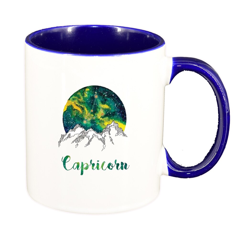 Cana Zodiac, Capricorn, interior albastru inchis, 330ml, D1392