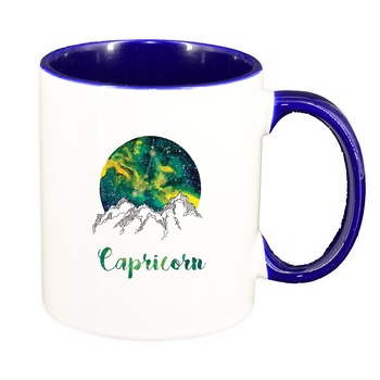 Cana Zodiac, Capricorn, interior albastru inchis, 330ml, D1392 Cana Zodiac, Capricorn, interior albastru inchis, 330ml, D1392