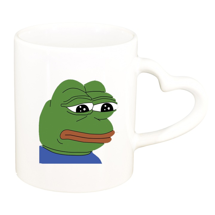 Mém bögre - Vicces, fehér, szív füllel, 330 ml, D1398