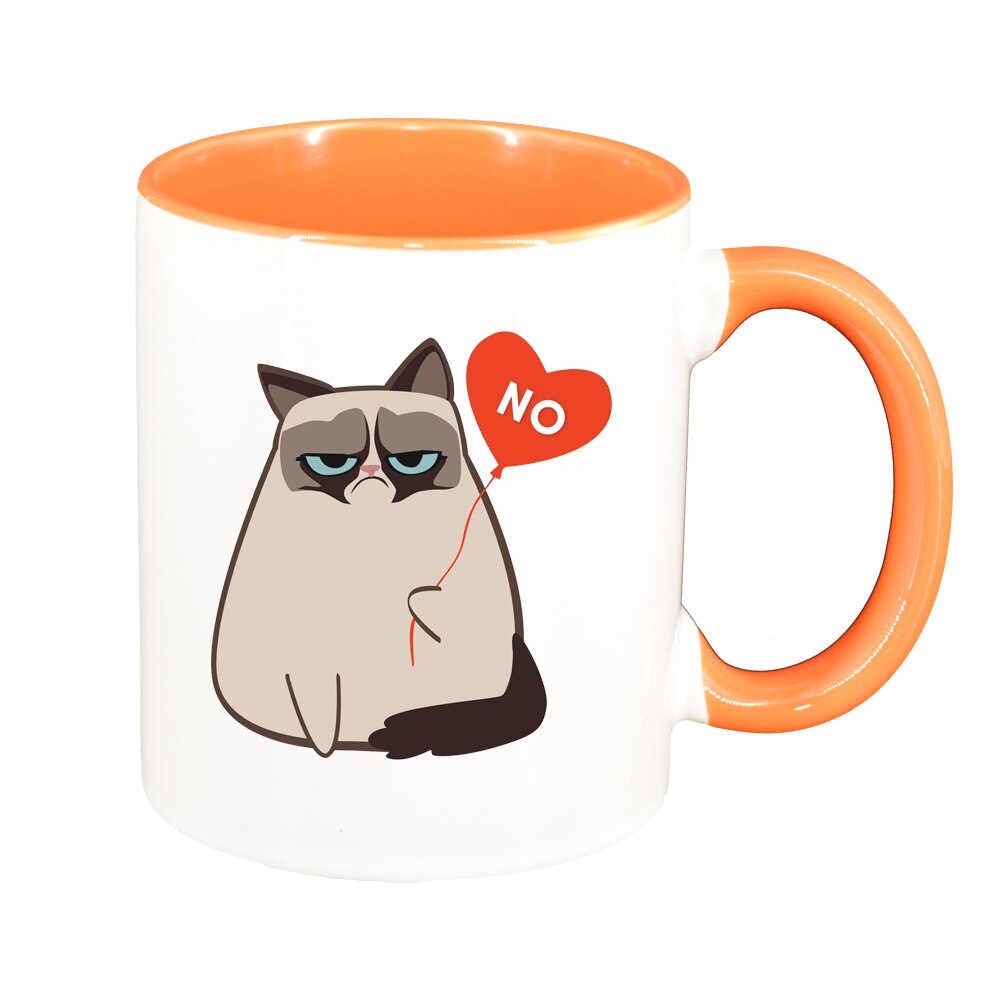 Cana Meme - Funny Grumpy, interior portocaliu, 330ml, D1400