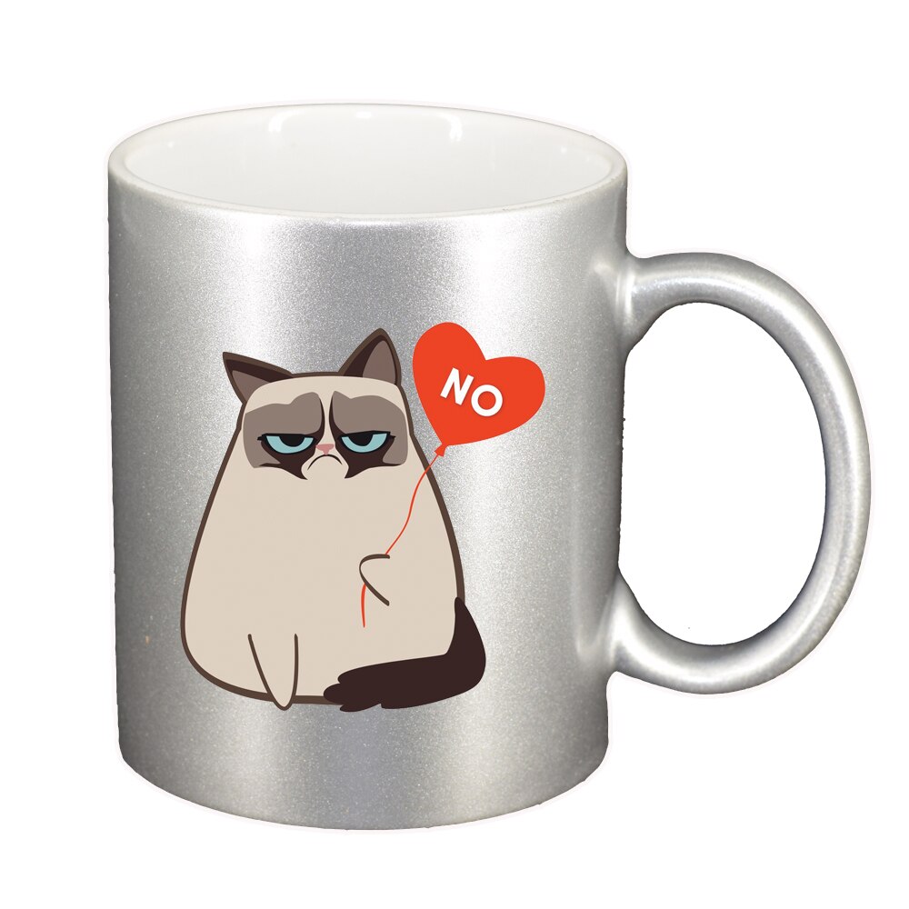 Cana Meme - Funny Grumpy, argintiu sidefata, 330ml, D1400