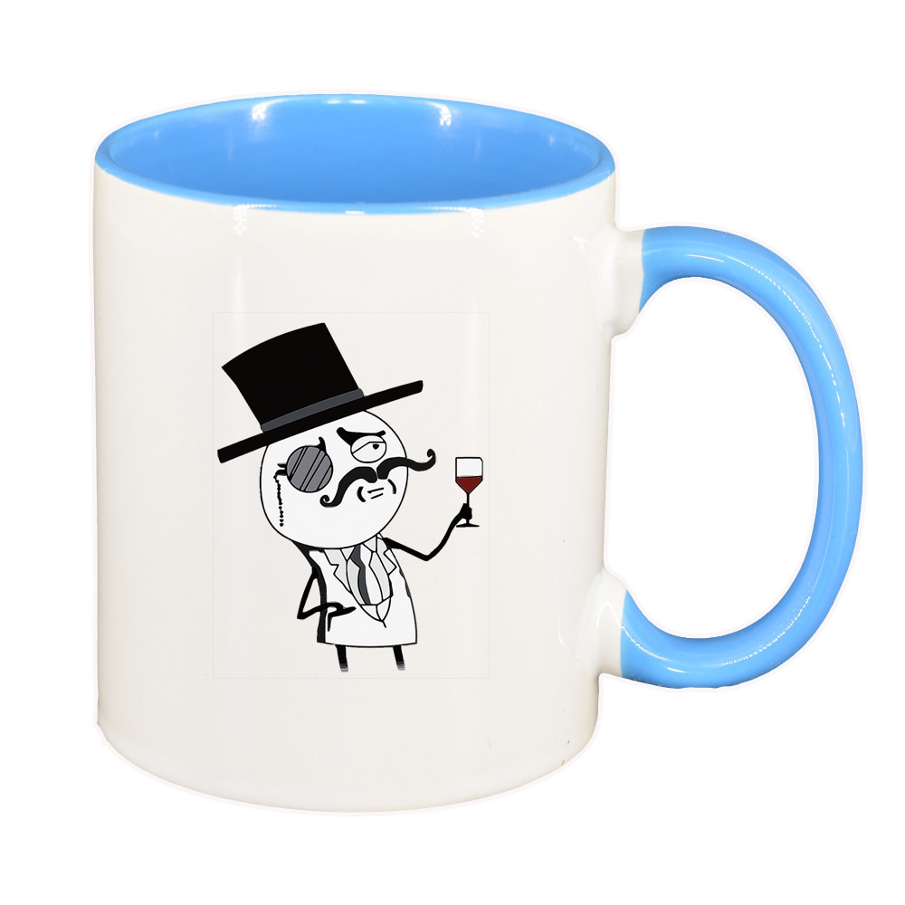 Cana Meme Funny, interior albastru, 330ml, D1399