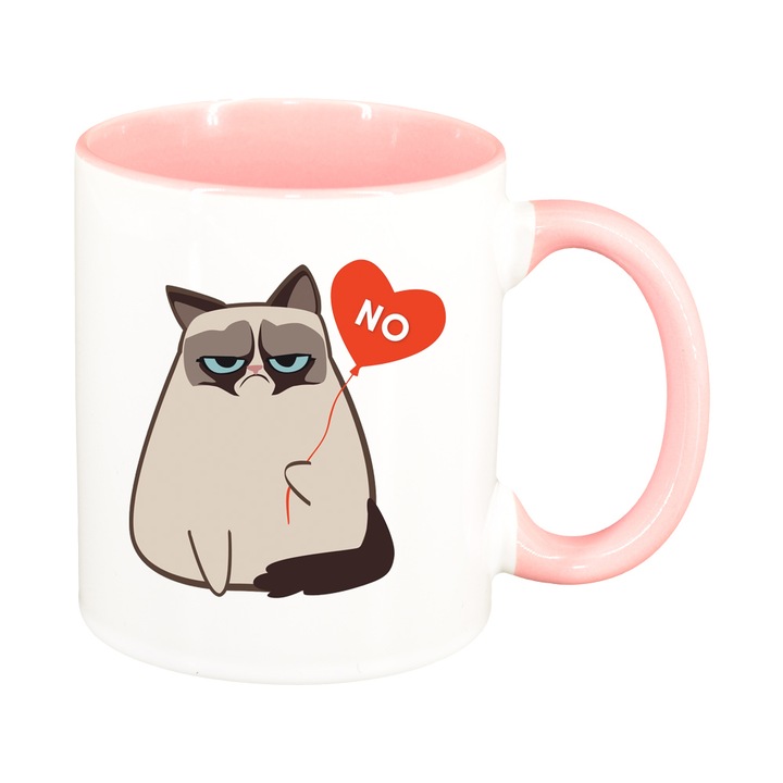 Cana Meme - Funny Grumpy, interior roz, 330ml, D1400